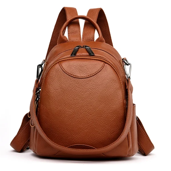 sac à dos en cuir brun