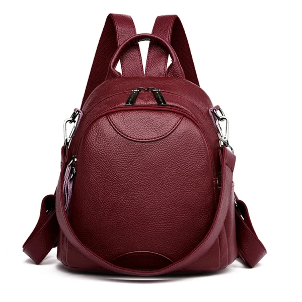 sac à dos en cuir rouge