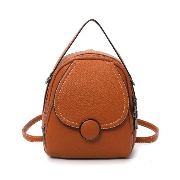 petit sac à dos femme en simili marron