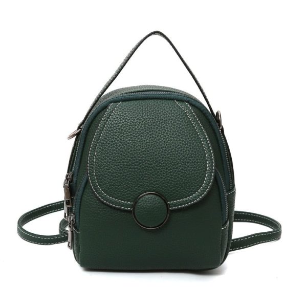 petit sac à dos femme simili cuir vert
