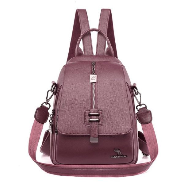 petit sac à dos simili cuir marron