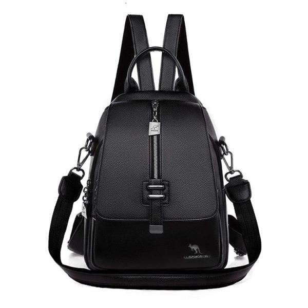 petit sac à dos simili cuir noir de ville