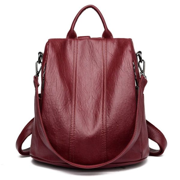 sac à dos bordeaux simili cuir