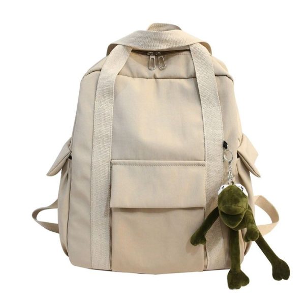 sac à dos collège blanc beige