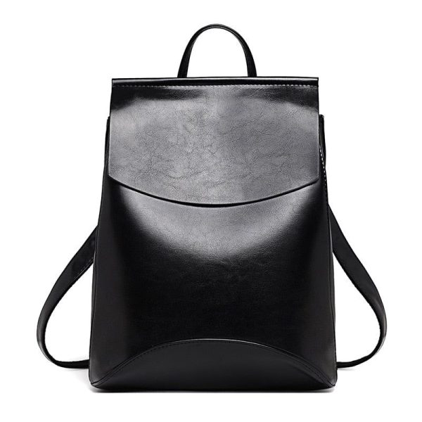 sac à dos cours simili cuir noir