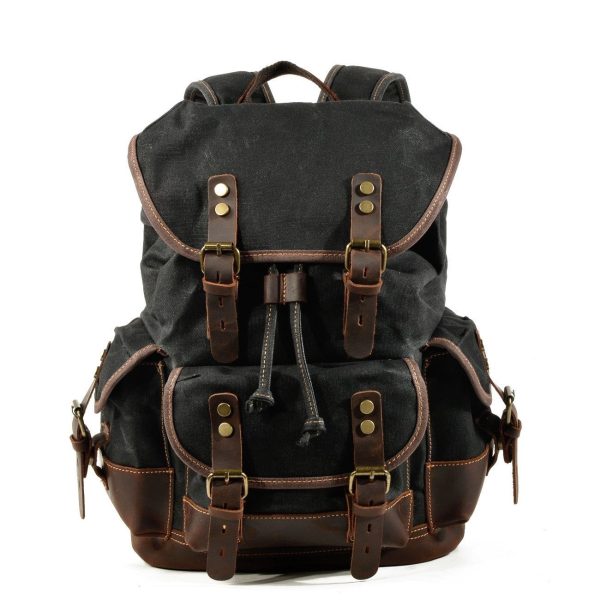 sac à dos femme toile vintage et sangle cuir