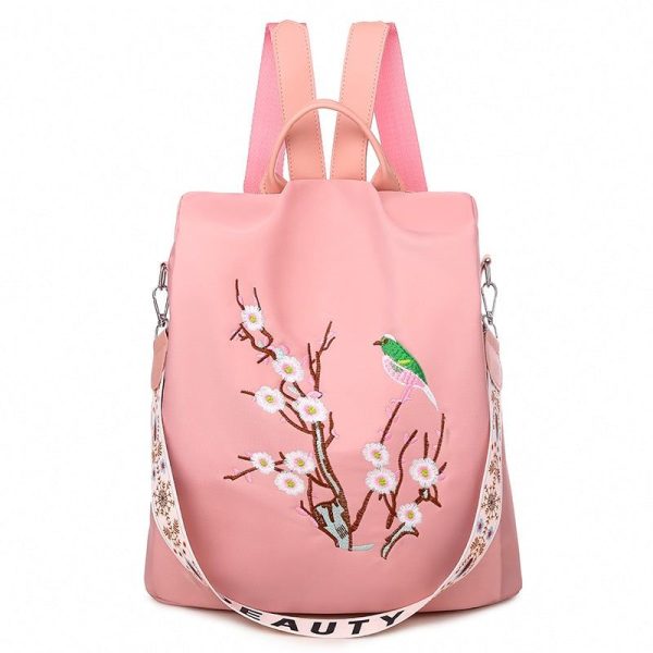 sac à dos laptop femme motif oiseaux
