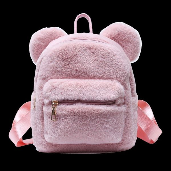 sac à dos rose oreilles en peluche