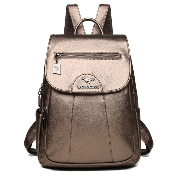 sac à dos simili cuir doré pour femme