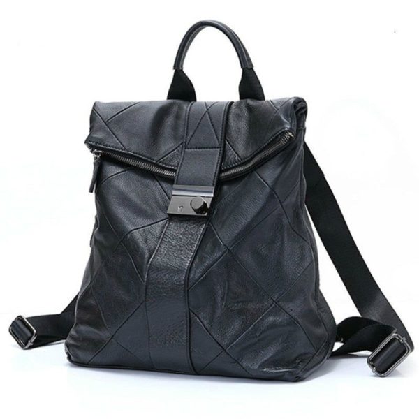sac à dos simili cuir femme noir
