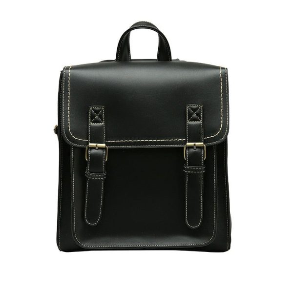 sac à dos simili cuir vintage noir