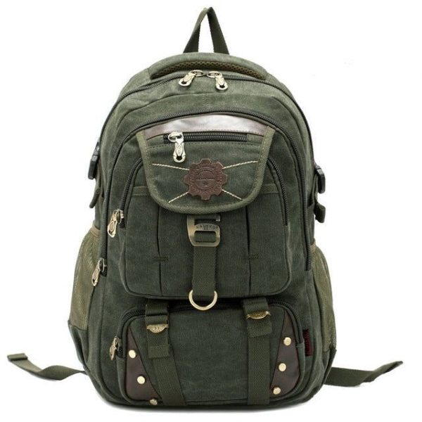 sac à dos vintage toile verte pour femme